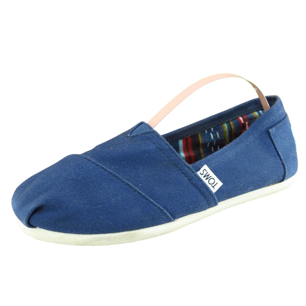 Toms Women Sz 6 M Blue Flat‎ Fabric Shoes